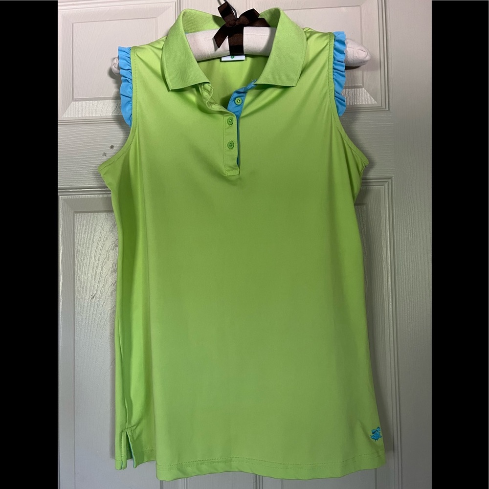 Birdies & Bows Ruffle Sleeve Golf Polo
